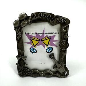 Sixtrees Millennium Memories Pewter 2000 1999 Photo Frame 3x5